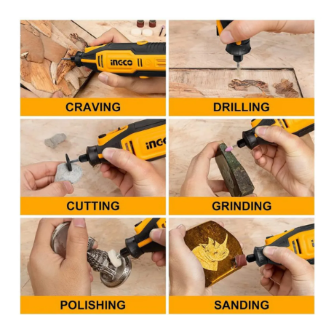 Mini Amoladora / Mototool Ingco 130W – Modelo MG13328-4 - Image 3