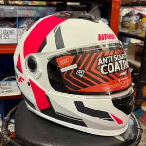 Casco Integral Hawk HF – Blanco/Rosa – Anti Scratch Coating